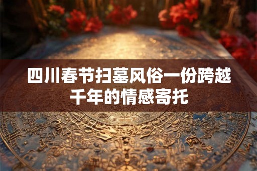四川春节扫墓风俗一份跨越千年的情感寄托