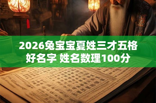 2026兔宝宝夏姓三才五格好名字 姓名数理100分