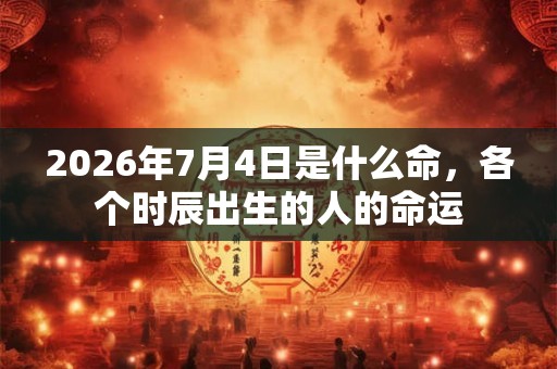 2026年7月4日是什么命,各个时辰出生的人的命运 2026年7月4日是什么命,各个时辰出生的人的命运
