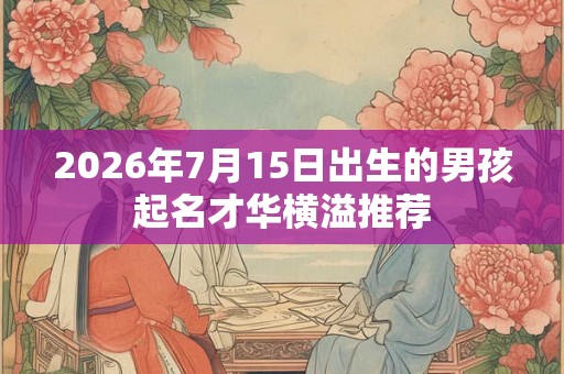 2026年7月15日出生的男孩起名才华横溢推荐