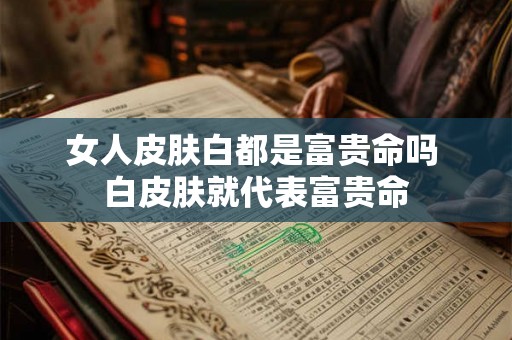女人皮肤白都是富贵命吗 白皮肤就代表富贵命