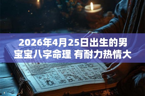 2026年4月25日出生的男宝宝八字命理 有耐力热情大方