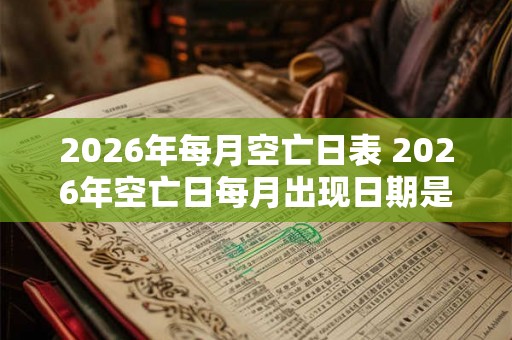 2026年每月空亡日表 2026年空亡日每月出现日期是什么