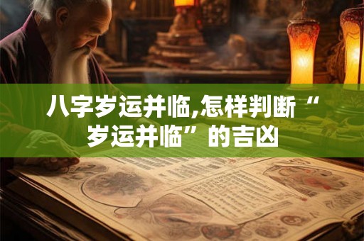 八字岁运并临,怎样判断“岁运并临”的吉凶