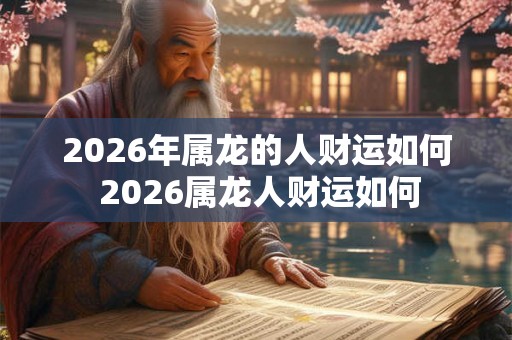 2026年属龙的人财运如何 2026属龙人财运如何