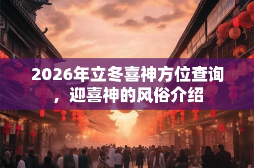 2026年立冬喜神方位查询,迎喜神的风俗介绍 2026年立冬喜神方位查询,迎喜神的风俗介绍