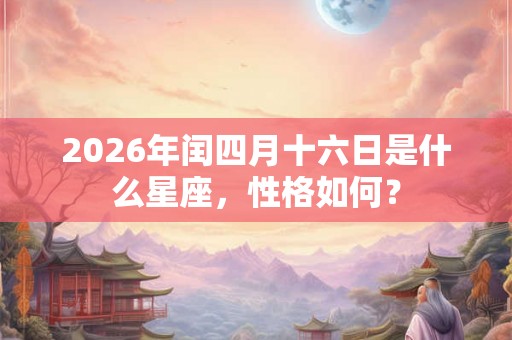 2026年闰四月十六日是什么星座，性格如何？