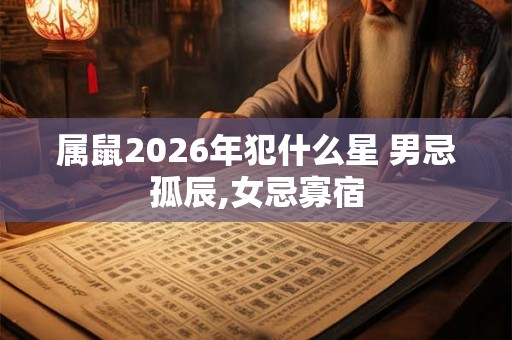 属鼠2026年犯什么星 男忌孤辰,女忌寡宿