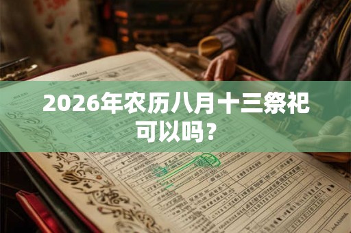 2026年农历八月十三祭祀可以吗？