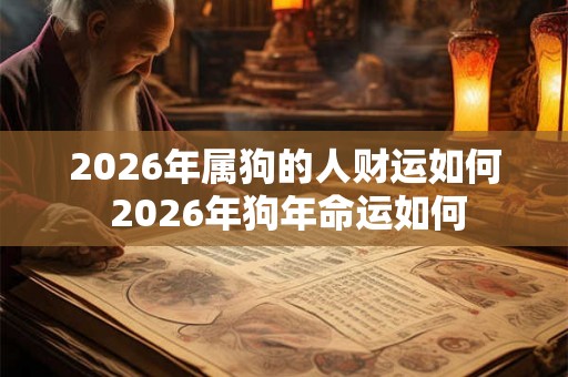 2026年属狗的人财运如何 2026年狗年命运如何 2026年属狗的人财运如何 2026年狗年命运如何
