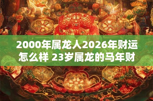 2000年属龙人2026年财运怎么样 23岁属龙的马年财气好吗 2000年属龙人2026年财运怎么样 23岁属龙的马年财气好吗