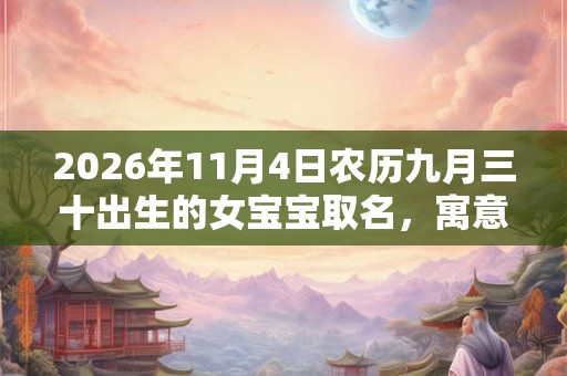 2026年11月4日农历九月三十出生的女宝宝取名，寓意有内涵