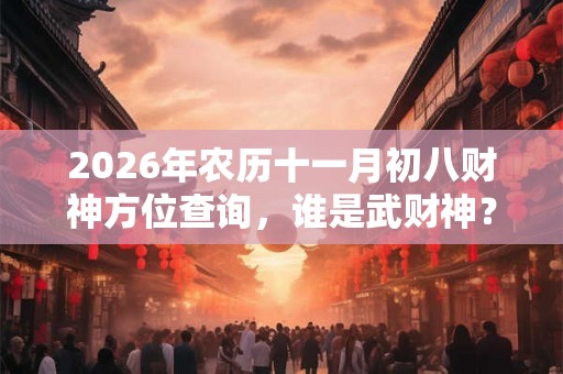 2026年农历十一月初八财神方位查询，谁是武财神？