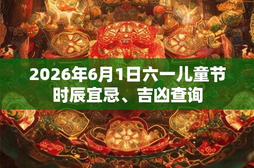 2026年6月1日六一儿童节时辰宜忌、吉凶查询