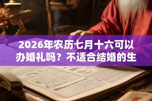 2026年农历七月十六可以办婚礼吗？不适合结婚的生肖？