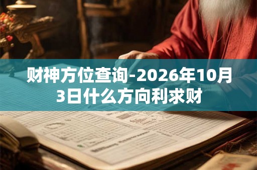 财神方位查询-2026年10月3日什么方向利求财