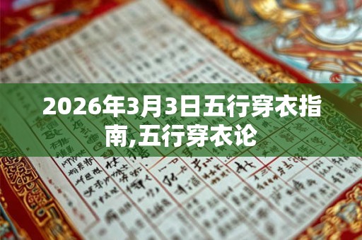 2026年3月3日五行穿衣指南,五行穿衣论 2026年3月3日五行穿衣指南,五行穿衣论
