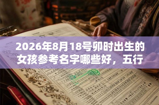 2026年8月18号卯时出生的女孩参考名字哪些好，五行属什么