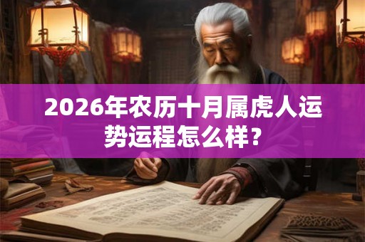 2026年农历十月属虎人运势运程怎么样？