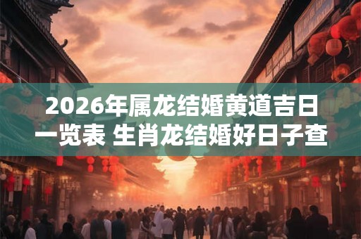 2026年属龙结婚黄道吉日一览表 生肖龙结婚好日子查询