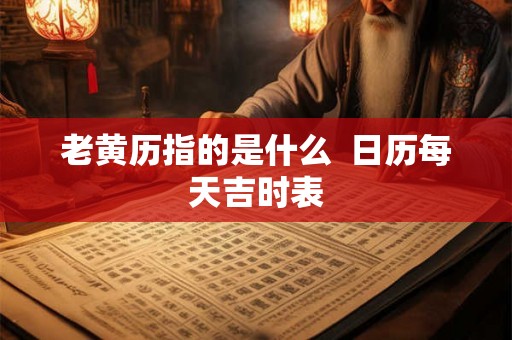 老黄历指的是什么  日历每天吉时表
