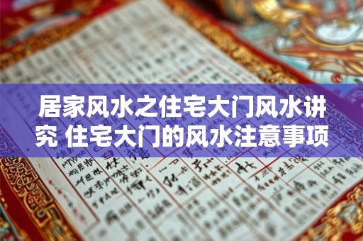 居家风水之住宅大门风水讲究 住宅大门的风水注意事项