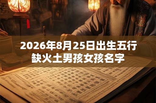 2026年8月25日出生五行缺火土男孩女孩名字 2026年8月25日出生五行缺火土男孩女孩名字