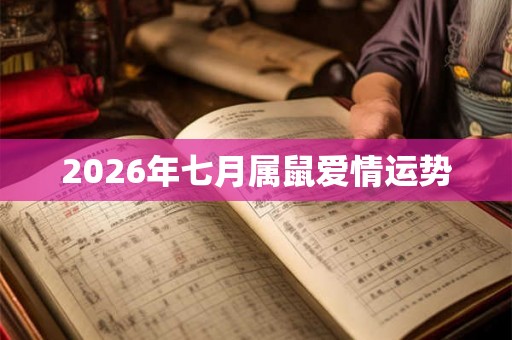 2026年七月属鼠爱情运势