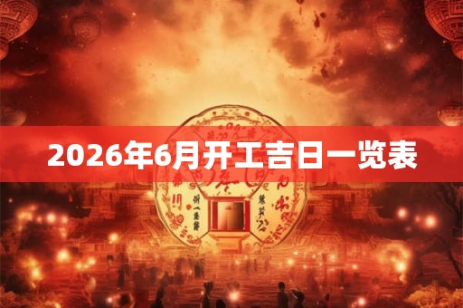 2026年6月开工吉日一览表