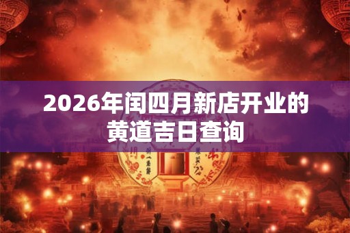2026年闰四月新店开业的黄道吉日查询 2026年闰四月新店开业的黄道吉日查询