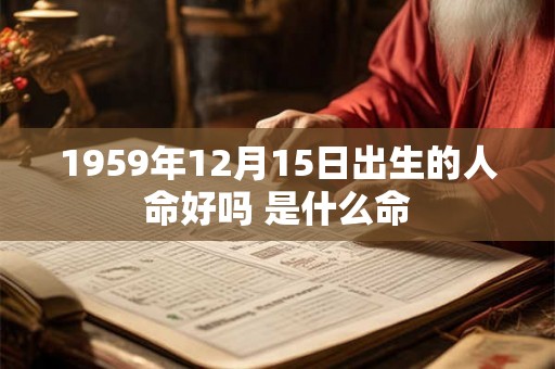 1959年12月15日出生的人命好吗 是什么命