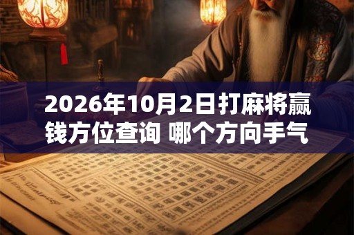 2026年10月2日打麻将赢钱方位查询 哪个方向手气佳 2026年10月2日打麻将赢钱方位查询 哪个方向手气佳