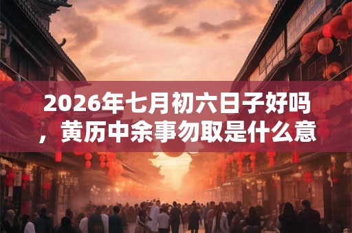 2026年七月初六日子好吗，黄历中余事勿取是什么意思