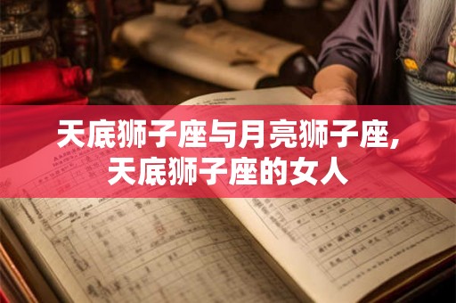 天底狮子座与月亮狮子座,天底狮子座的女人