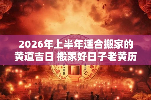 2026年上半年适合搬家的黄道吉日 搬家好日子老黄历免费
