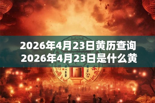 2026年4月23日黄历查询 2026年4月23日是什么黄历