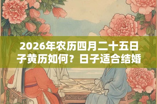 2026年农历四月二十五日子黄历如何？日子适合结婚吗？
