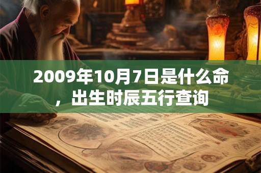 2009年10月7日是什么命，出生时辰五行查询