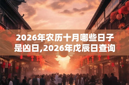 2026年农历十月哪些日子是凶日,2026年戊辰日查询表 2026年农历十月哪些日子是凶日,2026年戊辰日查询表