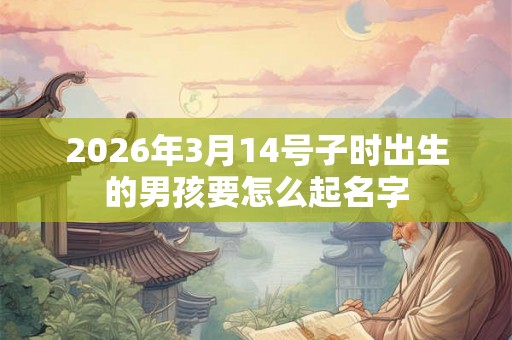 2026年3月14号子时出生的男孩要怎么起名字