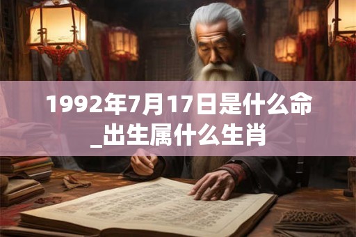 1992年7月17日是什么命_出生属什么生肖 1992年7月17日是什么命_出生属什么生肖