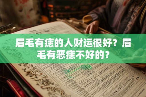 眉毛有痣的人财运很好？眉毛有恶痣不好的？