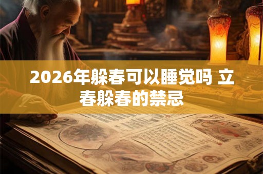 2026年躲春可以睡觉吗 立春躲春的禁忌