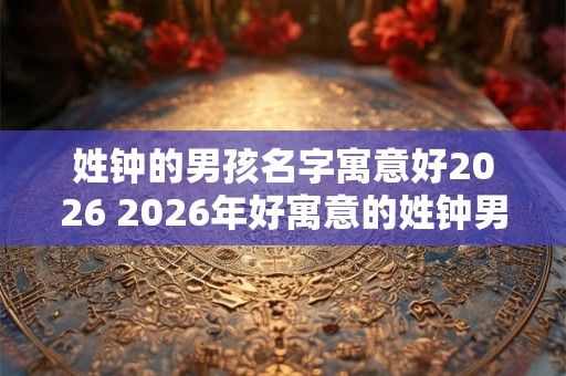 姓钟的男孩名字寓意好2026 2026年好寓意的姓钟男孩名是什么