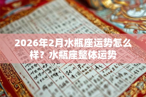 2026年2月水瓶座运势怎么样？水瓶座整体运势