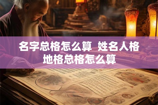 名字总格怎么算  姓名人格地格总格怎么算