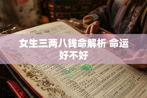 女生三两八钱命解析 命运好不好