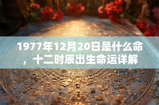 1977年12月20日是什么命，十二时辰出生命运详解