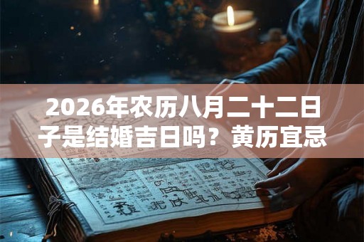 2026年农历八月二十二日子是结婚吉日吗？黄历宜忌如何？