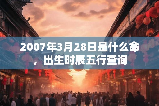 2007年3月28日是什么命，出生时辰五行查询
